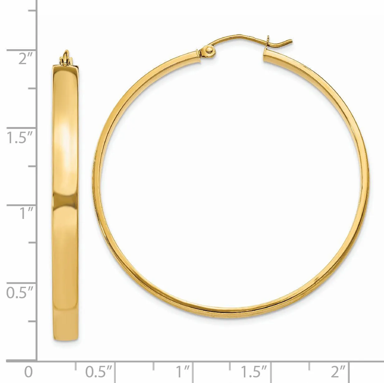 14k Yellow Gold Polished Hoop Earring
