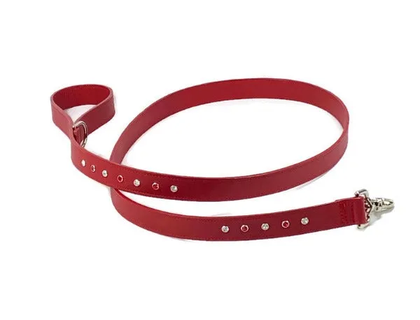 Brie Leather Crystal Dog Leash