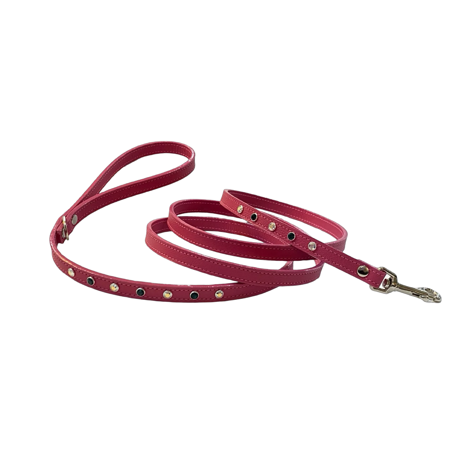 Brie Leather Crystal Dog Leash