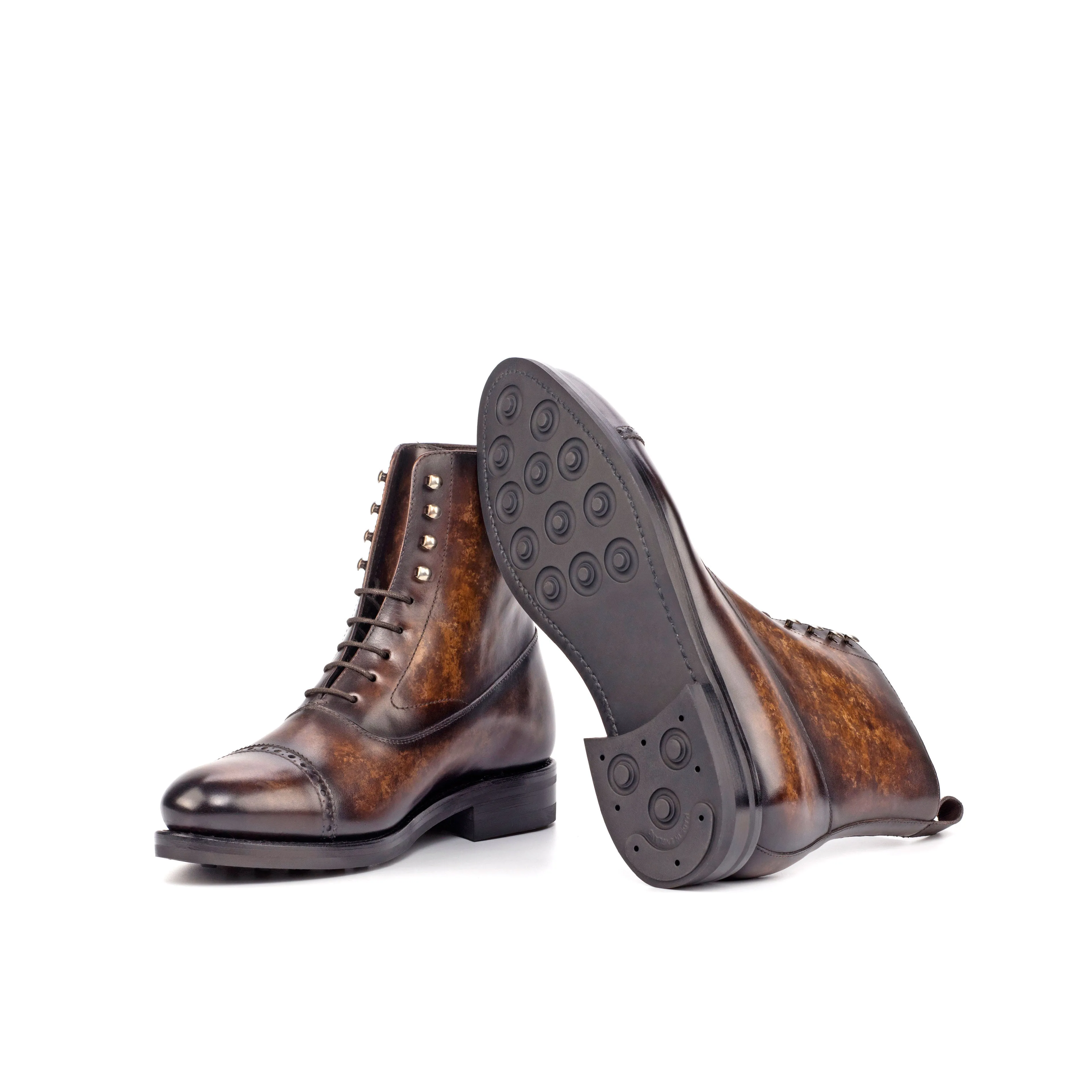 Brown Marbled Patina Balmoral Boot