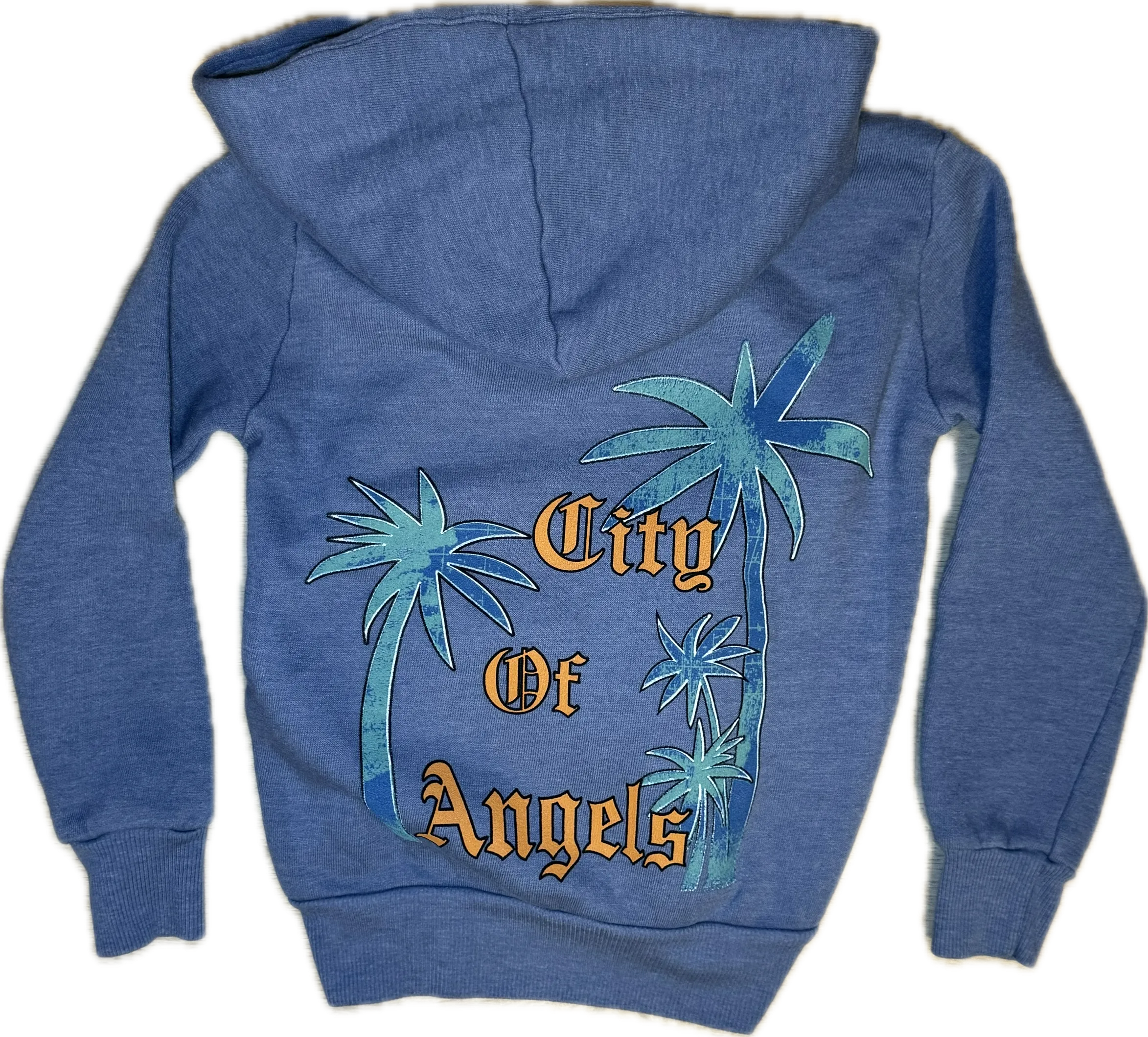 Californian Vintage- City Of Angels Zip Up Hoodie (Dusty Blue)