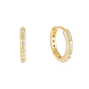 CZ Starburst Huggie Earring
