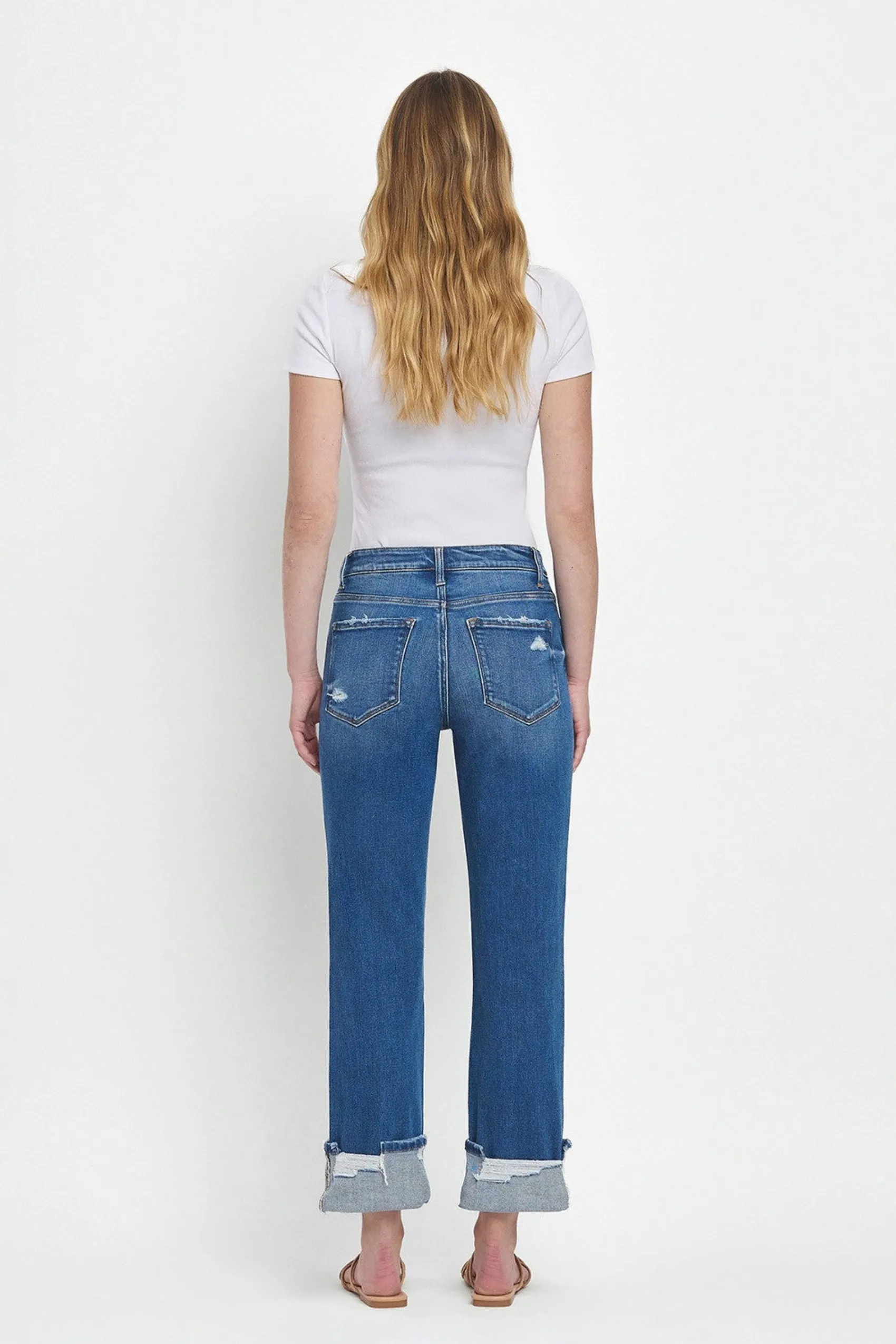Daphne High Rise Straight Cuff Jeans