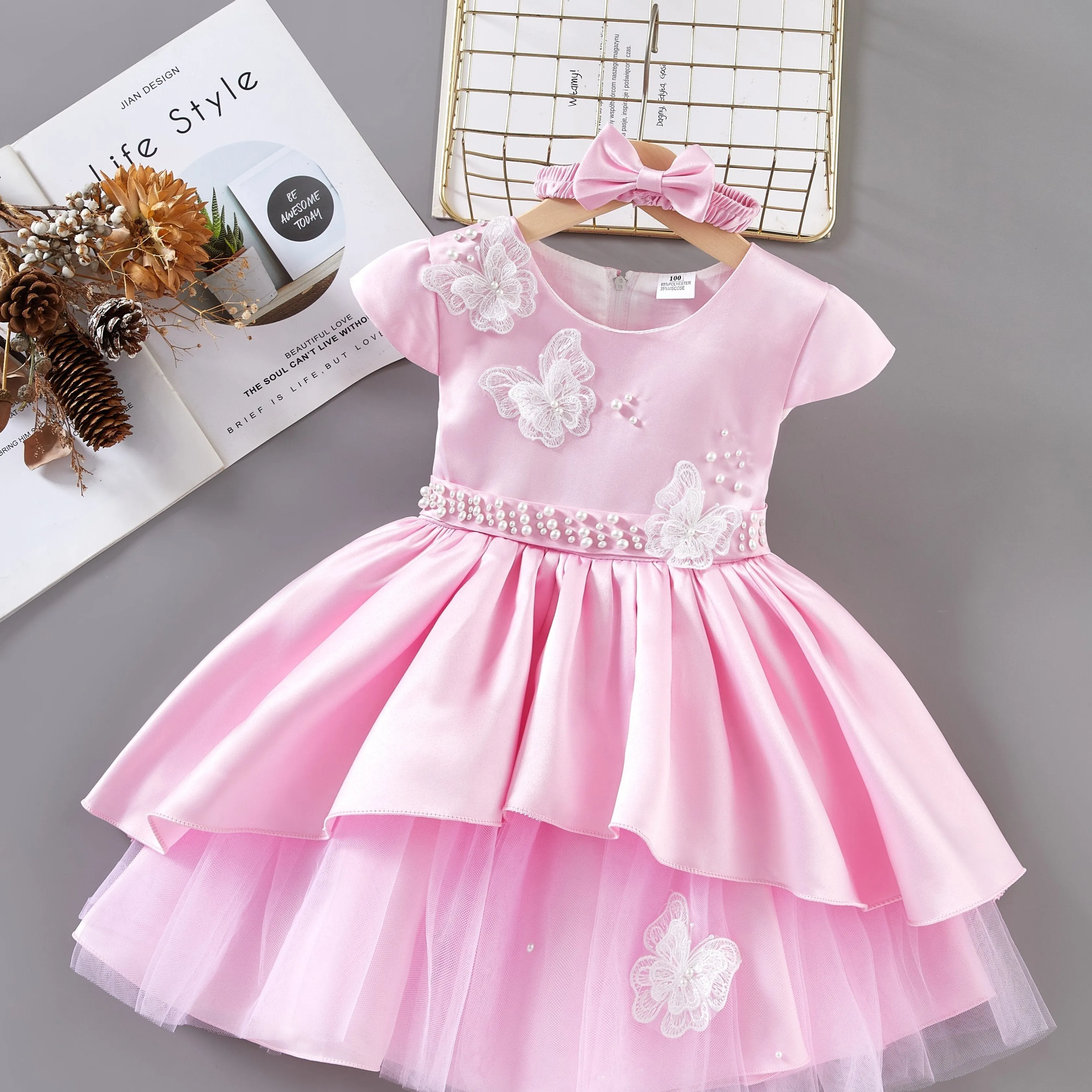 Exquisite Princess Dress & Headband Set