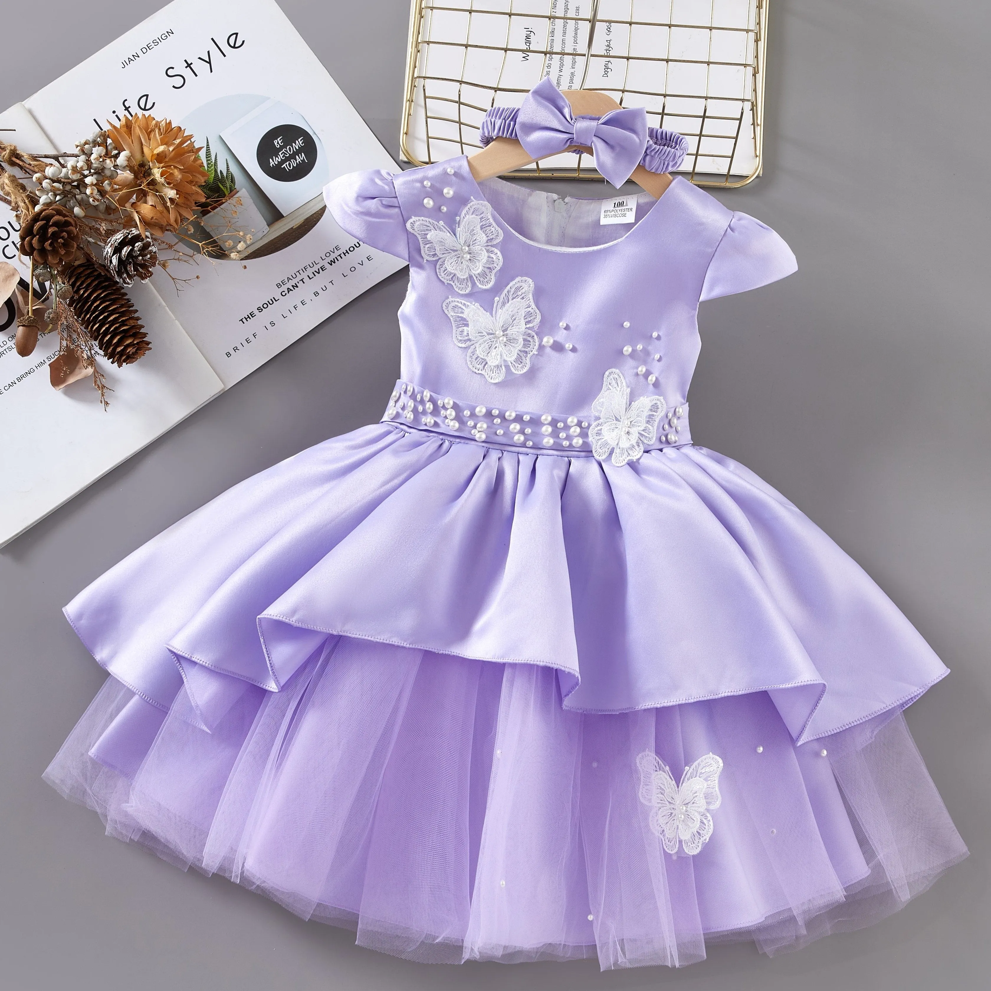 Exquisite Princess Dress & Headband Set