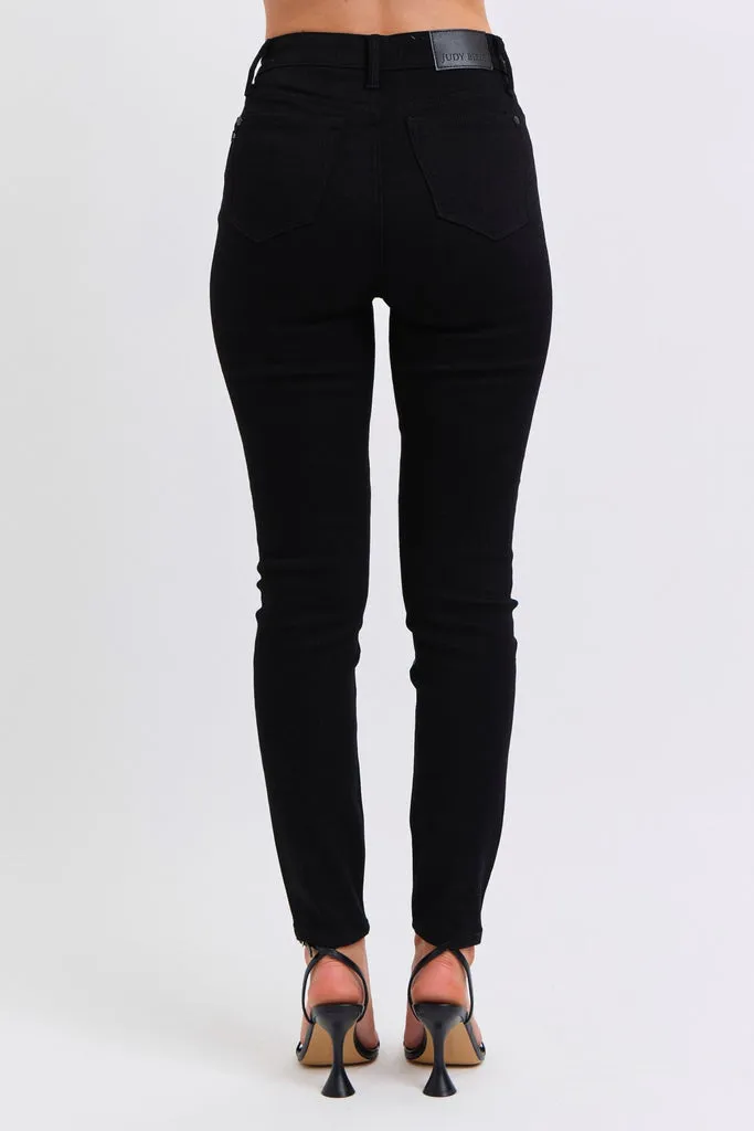 Judy Blue High Waist Leather & Denim Skinny