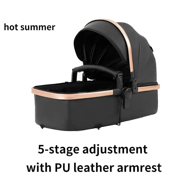 MZC518 Lux TM - 3-in-1 PU Leather Baby Stroller