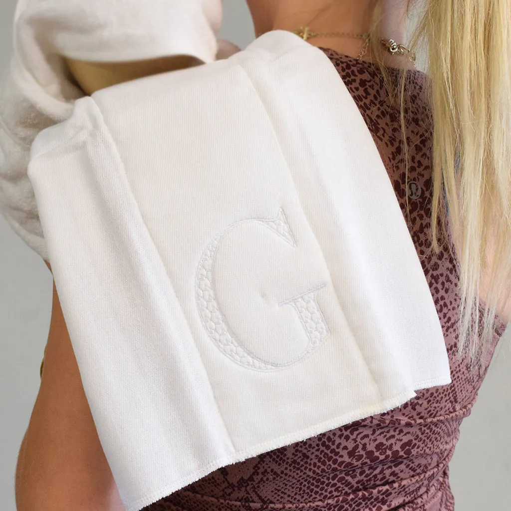White Initial Burp Pad