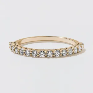 Yellow Gold Diamond Half Eternity Wedding Band - Polished 2mm